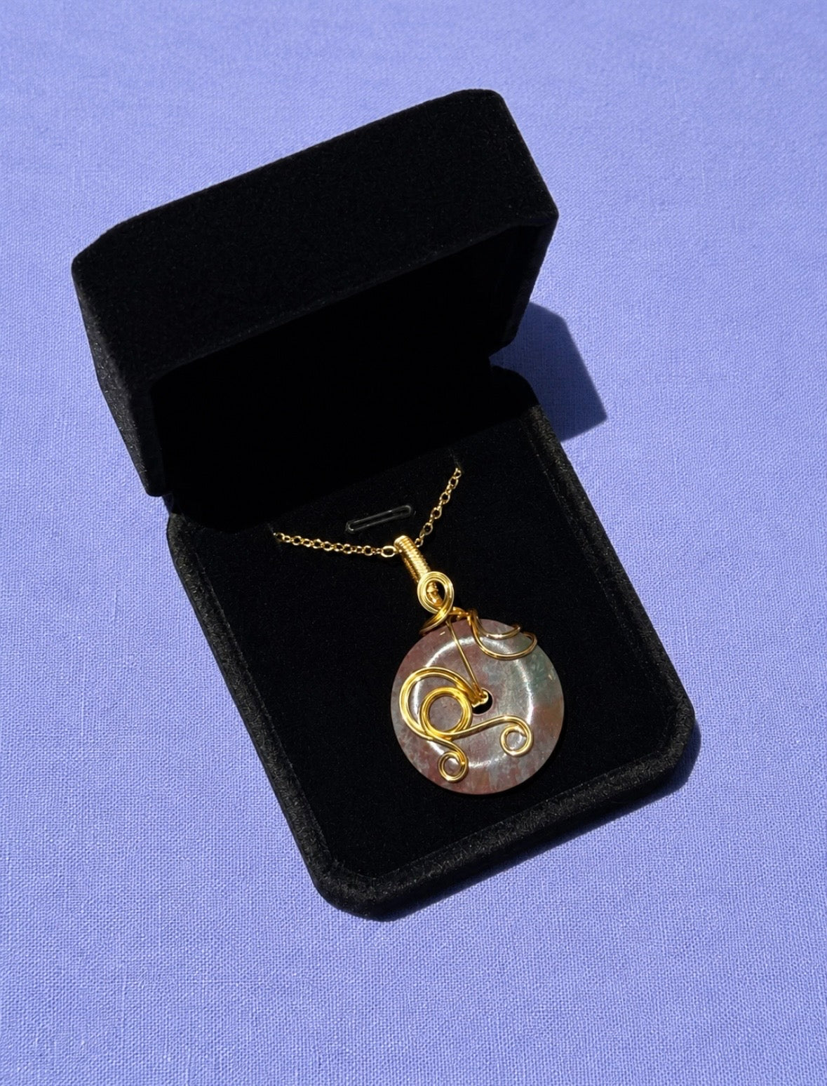 Purple Jasper Donut Pendant Necklace
